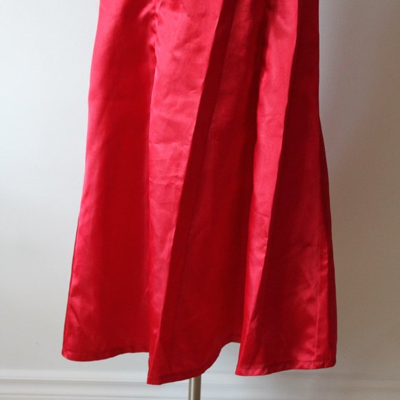 Vintage Satin Long Red Dress - Picture 3 of 10